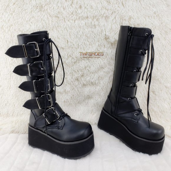 Brand New Trashville 518 Platform Goth Mens Knee Boots - Picture 9 of 13